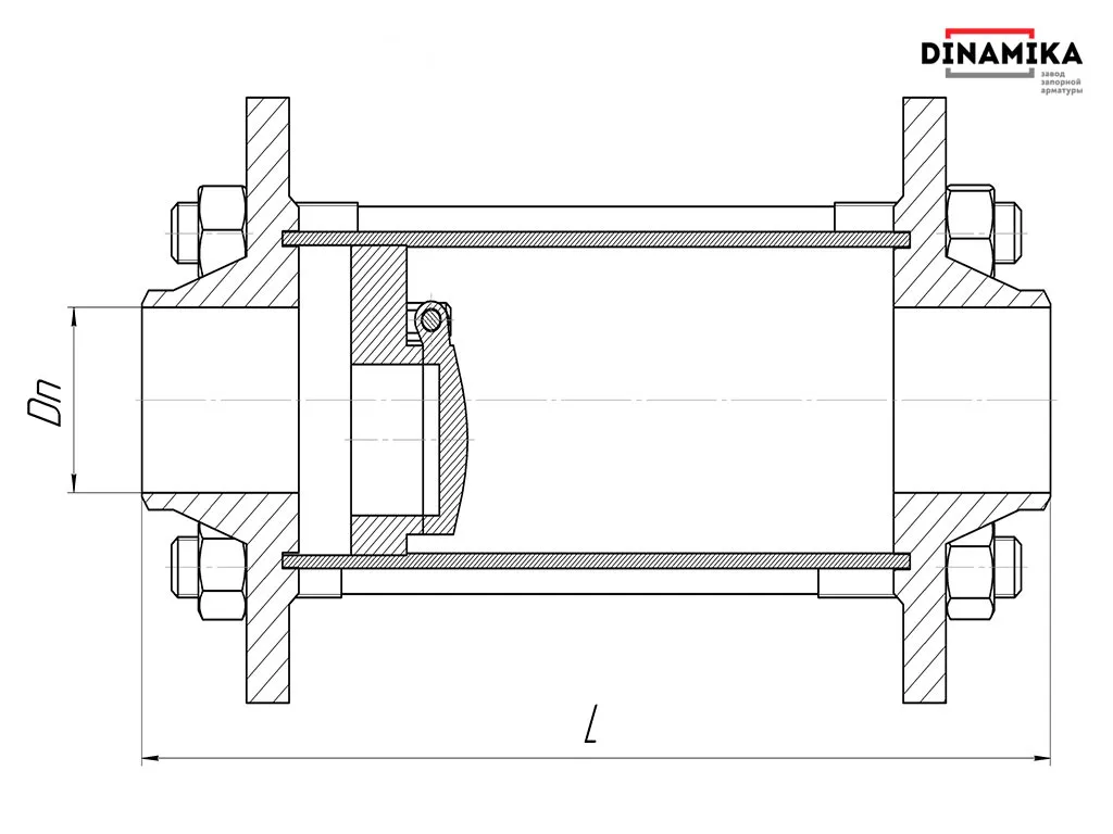 Обратный клапан 19нж38нж Ду80 межфланцевый